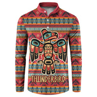 Thunderbird Totem Button Sweatshirt Native American Geometric Tribal - Pacific Northwest Indigenous Art - Wonder Print Shop