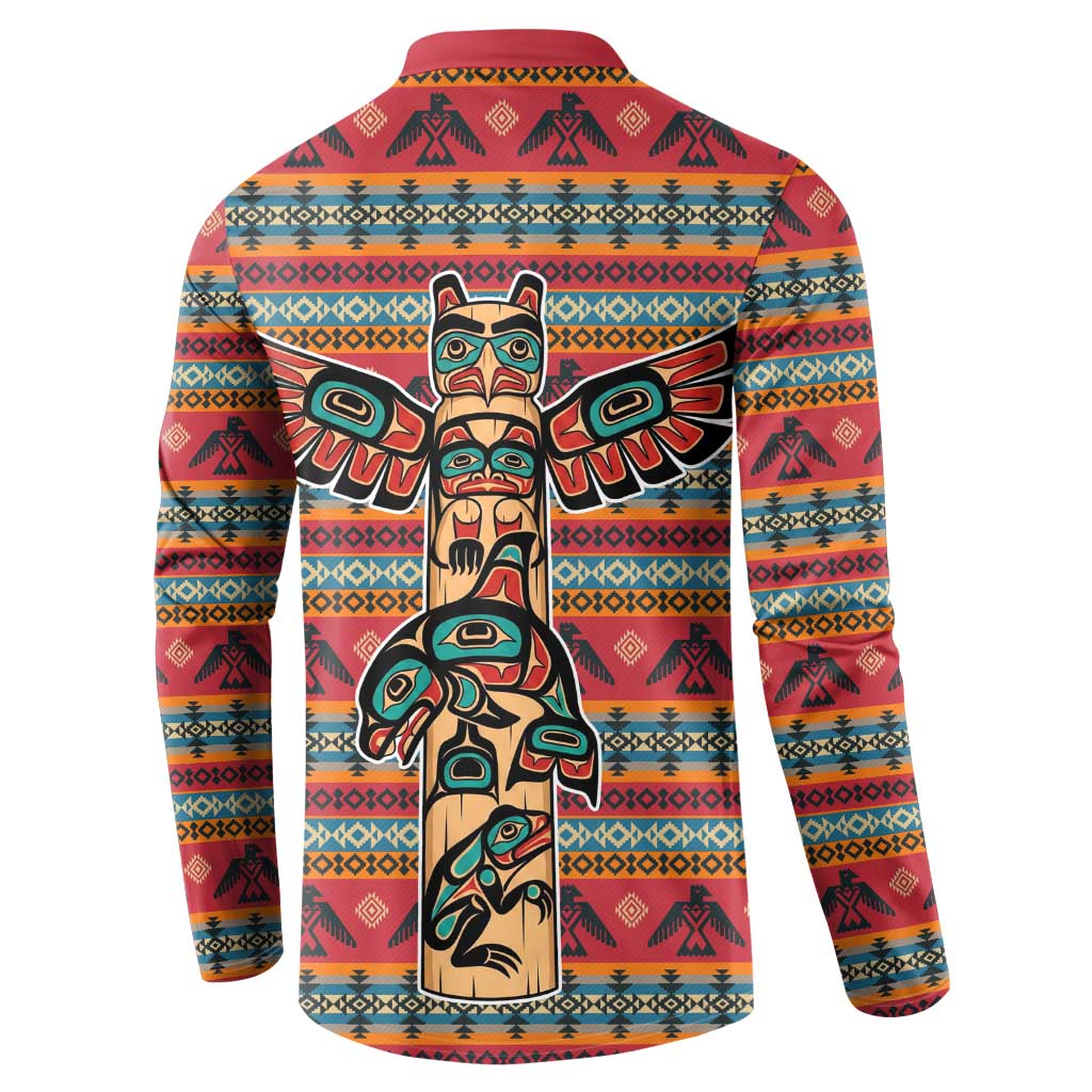 Thunderbird Totem Button Sweatshirt Native American Geometric Tribal - Pacific Northwest Indigenous Art - Wonder Print Shop