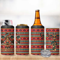 Thunderbird Totem 4 in 1 Can Cooler Tumbler Native American Geometric Tribal - Pacific Northwest Indigenous Art - Wonder Print Shop