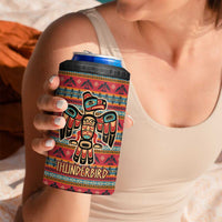 Thunderbird Totem 4 in 1 Can Cooler Tumbler Native American Geometric Tribal - Pacific Northwest Indigenous Art - Wonder Print Shop