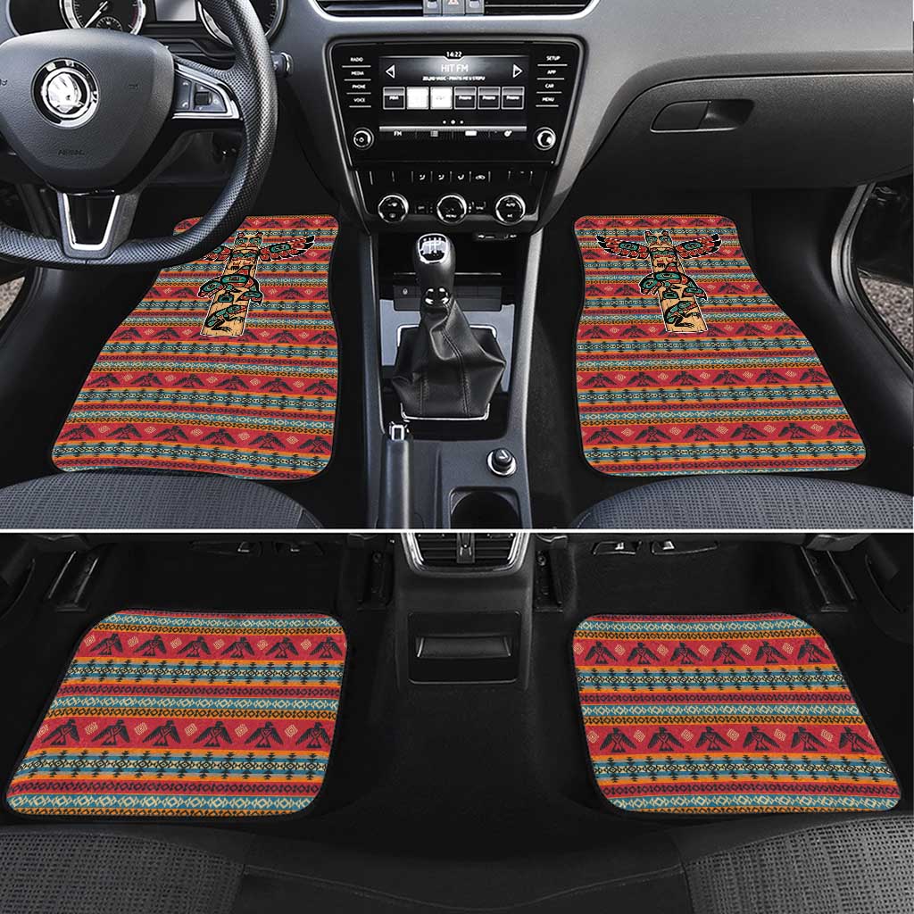 Thunderbird Totem Car Mats Native American Geometric Tribal - Pacific Northwest Indigenous Art - Wonder Print Shop