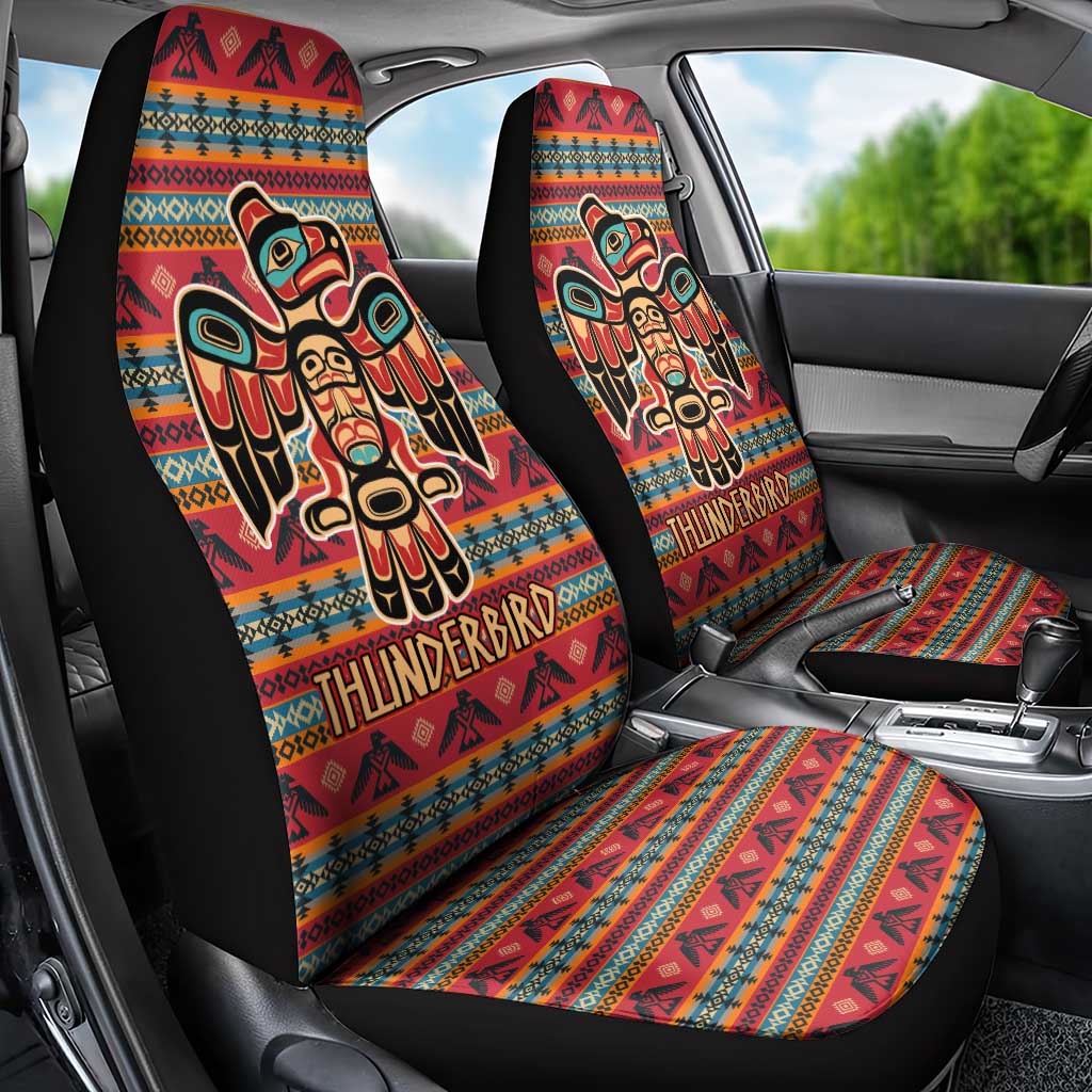 Thunderbird Totem Car Seat Cover Native American Geometric Tribal - Pacific Northwest Indigenous Art - Wonder Print Shop