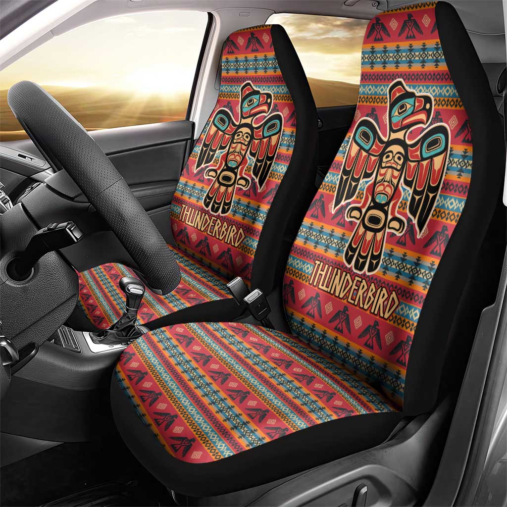 Thunderbird Totem Car Seat Cover Native American Geometric Tribal - Pacific Northwest Indigenous Art - Wonder Print Shop