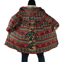 Thunderbird Totem Cloak Native American Geometric Tribal - Pacific Northwest Indigenous Art - Wonder Print Shop