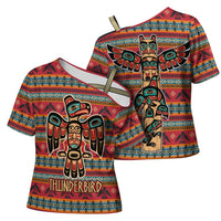 Thunderbird Totem Cross Shoulder Shirt Native American Geometric Tribal - Pacific Northwest Indigenous Art - Wonder Print Shop