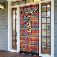 Thunderbird Totem Door Cover Native American Geometric Tribal - Pacific Northwest Indigenous Art - Wonder Print Shop