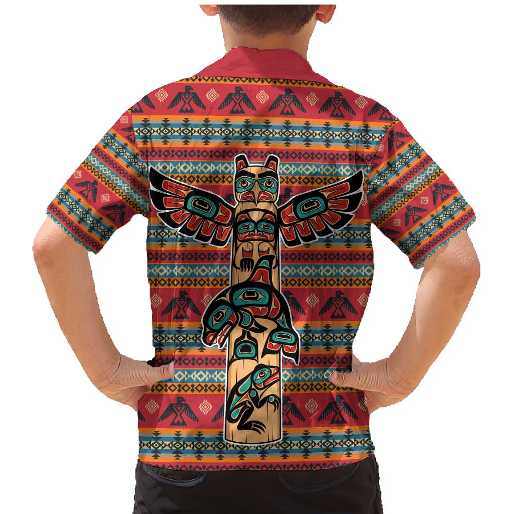 Thunderbird Totem Family Matching Mermaid Dress and Hawaiian Shirt Native American Geometric Tribal - Pacific Northwest Indigenous Art - Wonder Print Shop