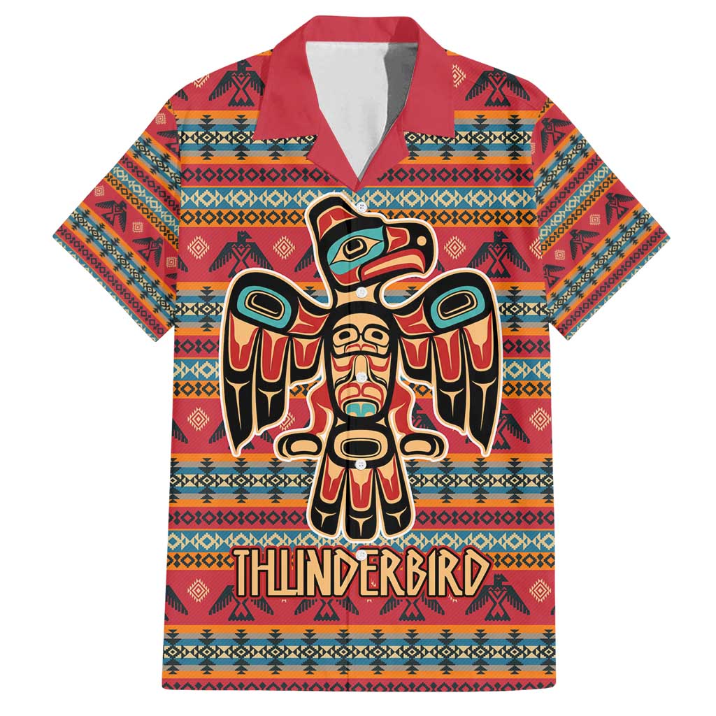 Thunderbird Totem Family Matching Off Shoulder Maxi Dress and Hawaiian Shirt Native American Geometric Tribal - Pacific Northwest Indigenous Art - Wonder Print Shop