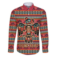 Thunderbird Totem Family Matching Off Shoulder Short Dress and Hawaiian Shirt Native American Geometric Tribal - Pacific Northwest Indigenous Art - Wonder Print Shop