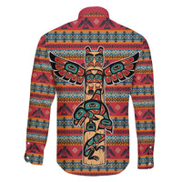 Thunderbird Totem Family Matching Off Shoulder Short Dress and Hawaiian Shirt Native American Geometric Tribal - Pacific Northwest Indigenous Art - Wonder Print Shop