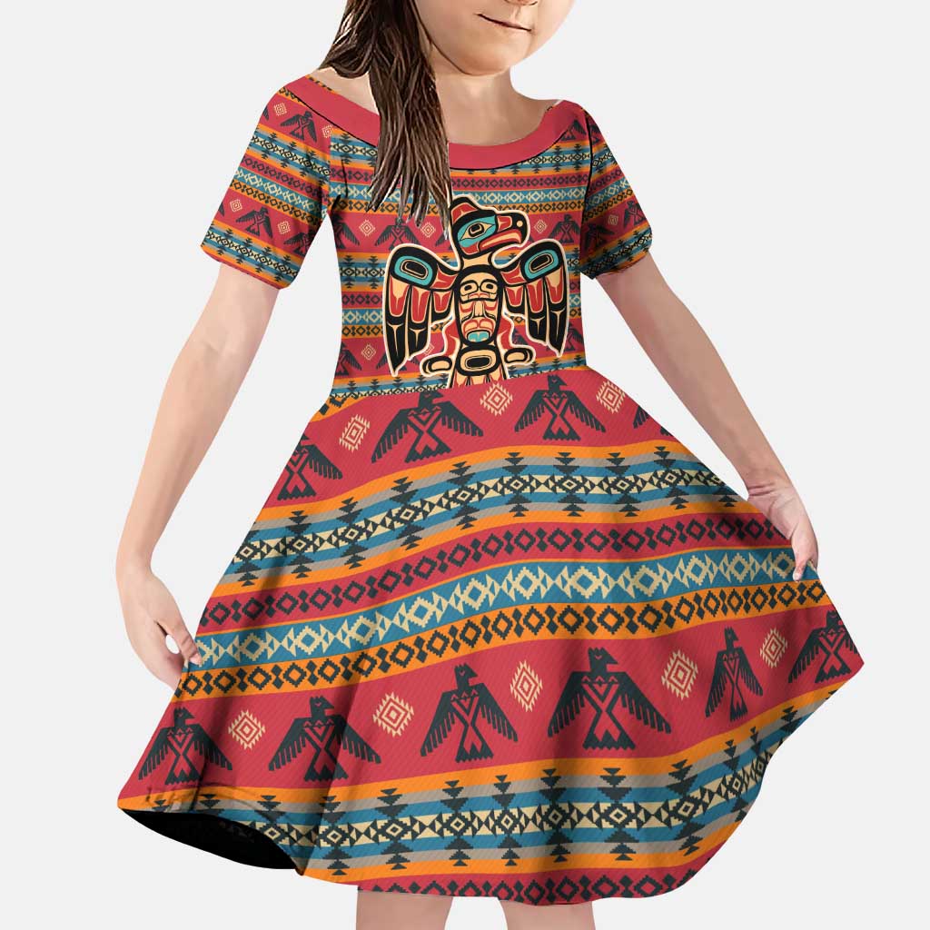 Thunderbird Totem Family Matching Puletasi and Hawaiian Shirt Native American Geometric Tribal - Pacific Northwest Indigenous Art - Wonder Print Shop