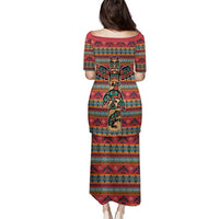 Thunderbird Totem Family Matching Puletasi and Hawaiian Shirt Native American Geometric Tribal - Pacific Northwest Indigenous Art - Wonder Print Shop