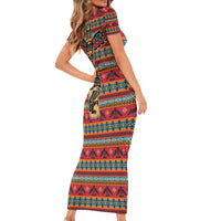 Thunderbird Totem Family Matching Short Sleeve Bodycon Dress and Hawaiian Shirt Native American Geometric Tribal - Pacific Northwest Indigenous Art - Wonder Print Shop