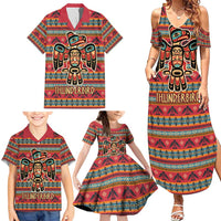 Thunderbird Totem Family Matching Summer Maxi Dress and Hawaiian Shirt Native American Geometric Tribal - Pacific Northwest Indigenous Art - Wonder Print Shop
