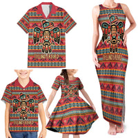 Thunderbird Totem Family Matching Tank Maxi Dress and Hawaiian Shirt Native American Geometric Tribal - Pacific Northwest Indigenous Art - Wonder Print Shop
