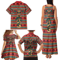 Thunderbird Totem Family Matching Tank Maxi Dress and Hawaiian Shirt Native American Geometric Tribal - Pacific Northwest Indigenous Art - Wonder Print Shop