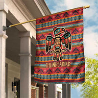Thunderbird Totem Garden Flag Native American Geometric Tribal - Pacific Northwest Indigenous Art - Wonder Print Shop