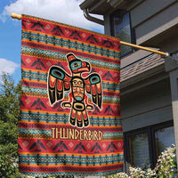 Thunderbird Totem Garden Flag Native American Geometric Tribal - Pacific Northwest Indigenous Art - Wonder Print Shop