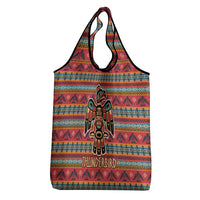 Thunderbird Totem Grocery Bag Native American Geometric Tribal - Pacific Northwest Indigenous Art - Wonder Print Shop