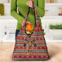 Thunderbird Totem Grocery Bag Native American Geometric Tribal - Pacific Northwest Indigenous Art - Wonder Print Shop