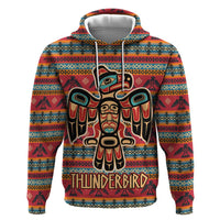 Thunderbird Totem Hoodie Native American Geometric Tribal - Pacific Northwest Indigenous Art - Wonder Print Shop