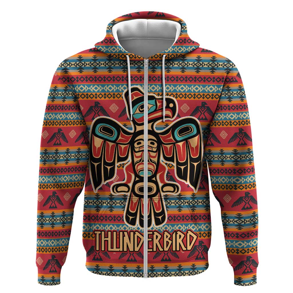 Thunderbird Totem Hoodie Native American Geometric Tribal - Pacific Northwest Indigenous Art - Wonder Print Shop