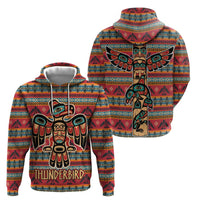 Thunderbird Totem Hoodie Native American Geometric Tribal - Pacific Northwest Indigenous Art - Wonder Print Shop