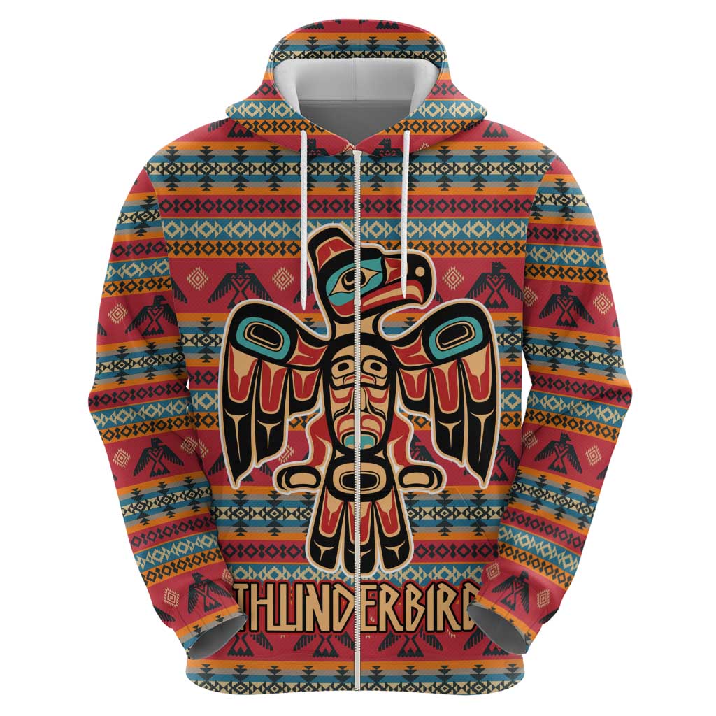 Thunderbird Totem Hoodie Native American Geometric Tribal - Pacific Northwest Indigenous Art - Wonder Print Shop