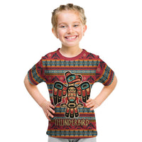 Thunderbird Totem Kid T Shirt Native American Geometric Tribal - Pacific Northwest Indigenous Art - Wonder Print Shop