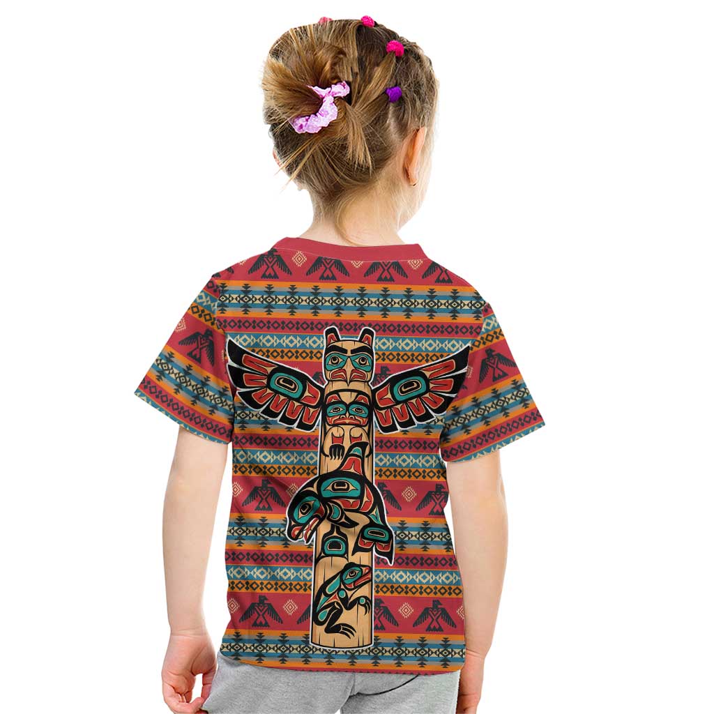 Thunderbird Totem Kid T Shirt Native American Geometric Tribal - Pacific Northwest Indigenous Art - Wonder Print Shop