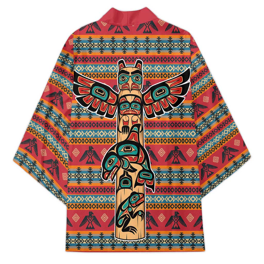 Thunderbird Totem Kimono Native American Geometric Tribal - Pacific Northwest Indigenous Art - Wonder Print Shop