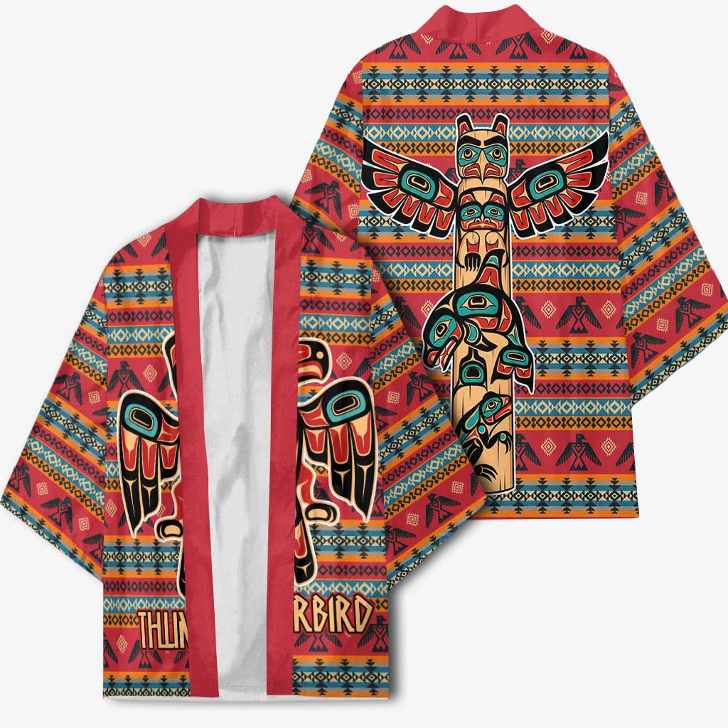 Thunderbird Totem Kimono Native American Geometric Tribal - Pacific Northwest Indigenous Art - Wonder Print Shop