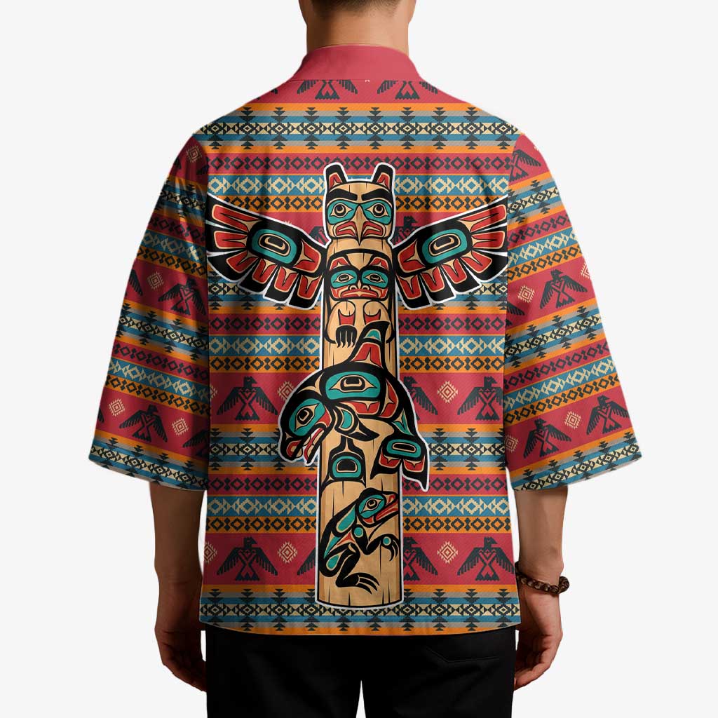 Thunderbird Totem Kimono Native American Geometric Tribal - Pacific Northwest Indigenous Art - Wonder Print Shop