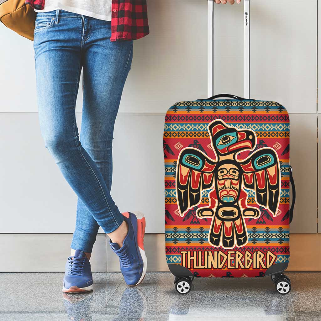 Thunderbird Totem Luggage Cover Native American Geometric Tribal - Pacific Northwest Indigenous Art - Wonder Print Shop