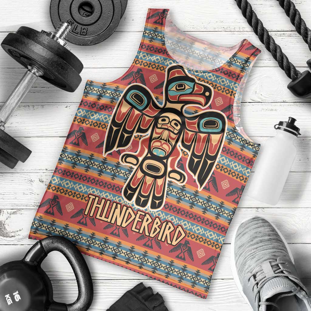 Thunderbird Totem Men Tank Top Native American Geometric Tribal - Pacific Northwest Indigenous Art - Wonder Print Shop