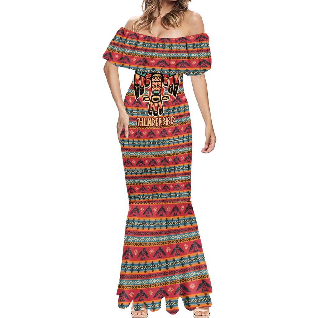 Thunderbird Totem Mermaid Dress Native American Geometric Tribal - Pacific Northwest Indigenous Art - Wonder Print Shop