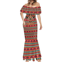 Thunderbird Totem Mermaid Dress Native American Geometric Tribal - Pacific Northwest Indigenous Art - Wonder Print Shop