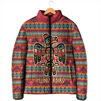 Thunderbird Totem Padded Jacket Native American Geometric Tribal - Pacific Northwest Indigenous Art - Wonder Print Shop