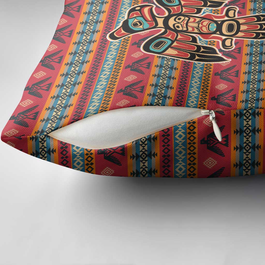 Thunderbird Totem Pillow Cover Native American Geometric Tribal - Pacific Northwest Indigenous Art - Wonder Print Shop
