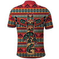Thunderbird Totem Polo Shirt Native American Geometric Tribal - Pacific Northwest Indigenous Art - Wonder Print Shop