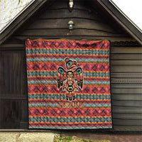 Thunderbird Totem Quilt Native American Geometric Tribal - Pacific Northwest Indigenous Art - Wonder Print Shop