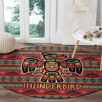 Thunderbird Totem Round Carpet Native American Geometric Tribal - Pacific Northwest Indigenous Art - Wonder Print Shop