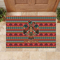 Thunderbird Totem Rubber Doormat Native American Geometric Tribal - Pacific Northwest Indigenous Art - Wonder Print Shop
