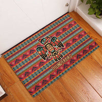 Thunderbird Totem Rubber Doormat Native American Geometric Tribal - Pacific Northwest Indigenous Art - Wonder Print Shop