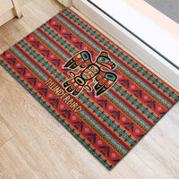 Thunderbird Totem Rubber Doormat Native American Geometric Tribal - Pacific Northwest Indigenous Art - Wonder Print Shop