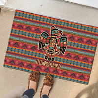Thunderbird Totem Rubber Doormat Native American Geometric Tribal - Pacific Northwest Indigenous Art - Wonder Print Shop
