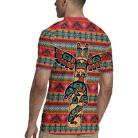 Thunderbird Totem Rugby Jersey Native American Geometric Tribal - Pacific Northwest Indigenous Art - Wonder Print Shop
