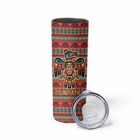 Thunderbird Totem Skinny Tumbler Native American Geometric Tribal - Pacific Northwest Indigenous Art - Wonder Print Shop