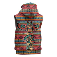 Thunderbird Totem Sleeveless Hoodie Native American Geometric Tribal - Pacific Northwest Indigenous Art - Wonder Print Shop
