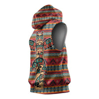 Thunderbird Totem Sleeveless Hoodie Native American Geometric Tribal - Pacific Northwest Indigenous Art - Wonder Print Shop